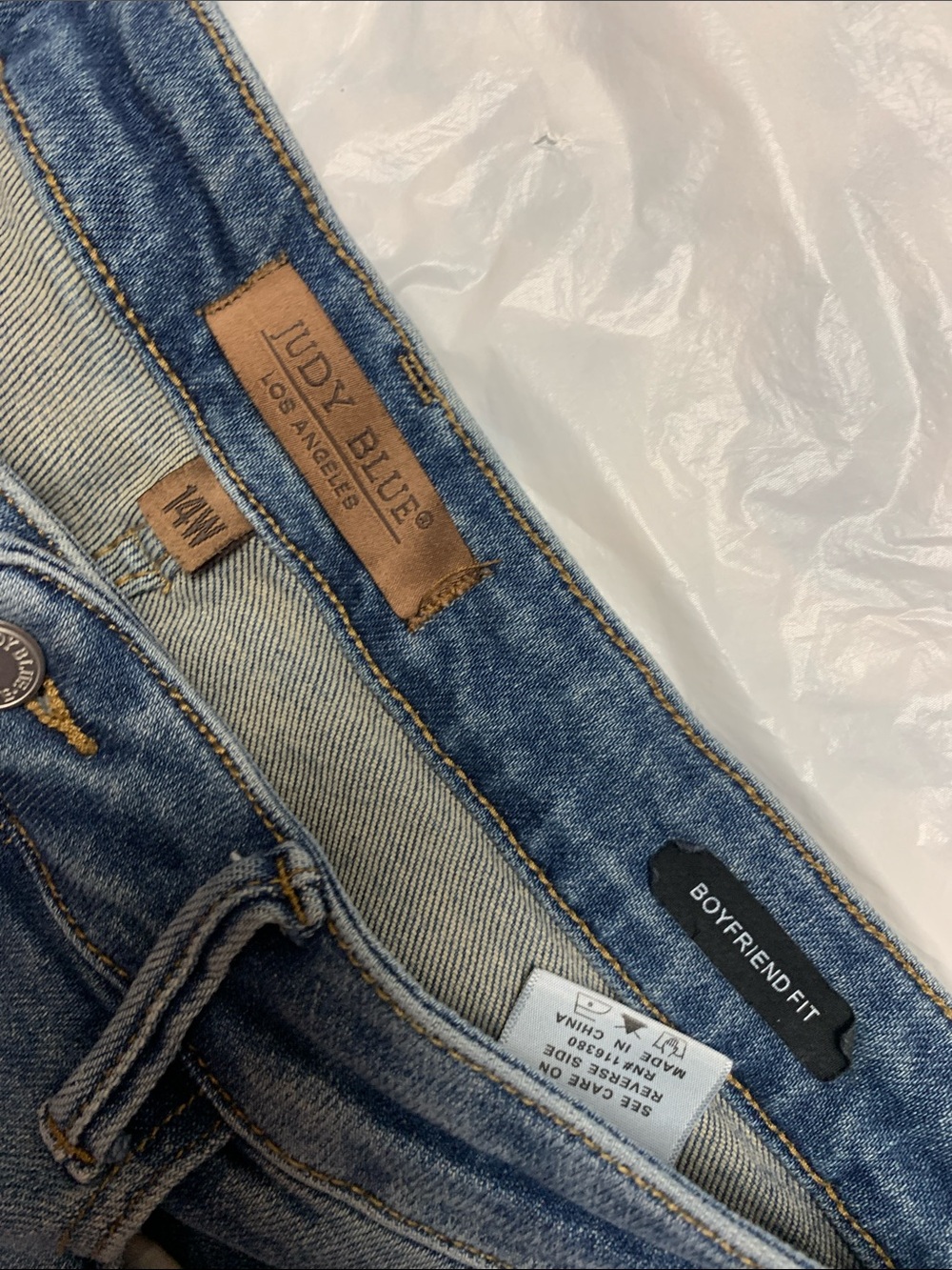 Judy Blue Boyfriend Fit SS Panel be Jeans Size 14W - Picture 6 of 8